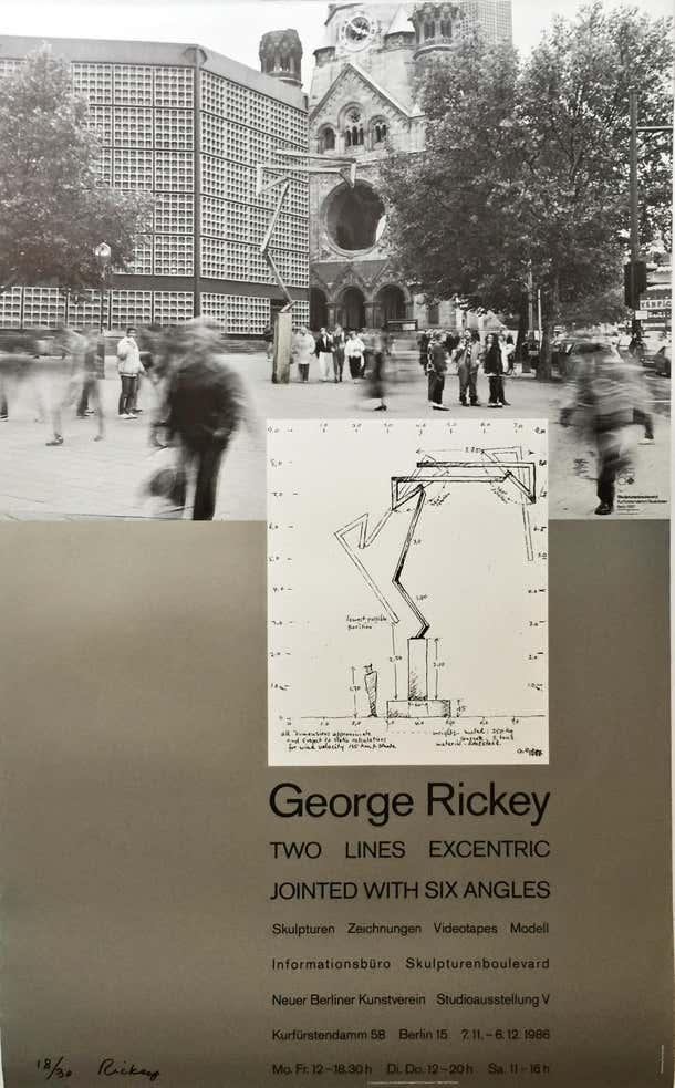 George Rickey - Two Lines Excentric Jointed with Six Angles, Offset ...