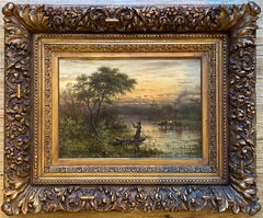 Antique “Sunset on the River”