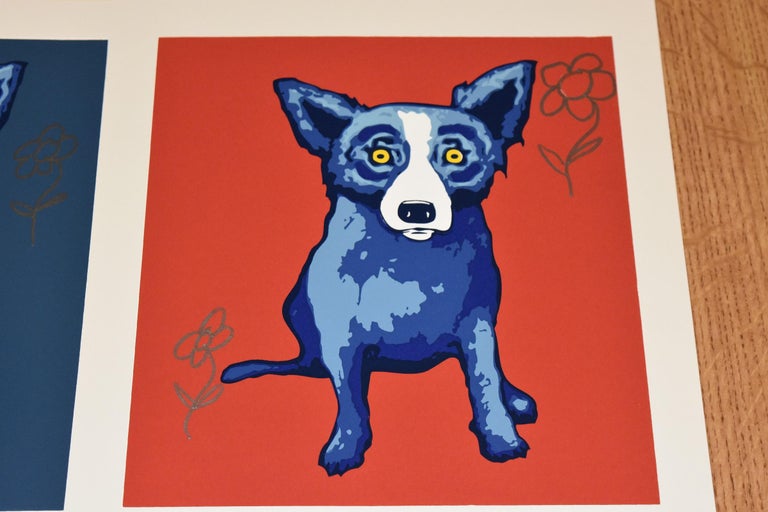 Rodrigue Original Li'l Blue Dog Proof Remarqued