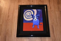Blauer blauer Hund ""Original - Twilight"" - Signiert Öl auf Leinwand