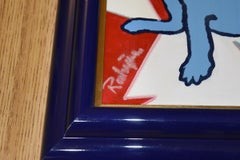 Dog Blue Original Untitled MM II  Sérigraphie et huile sur toile