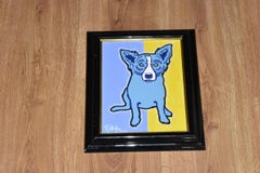 Blue Dog "Original - Untitled - MM III" Tribute to Ukraine On Canvas Board