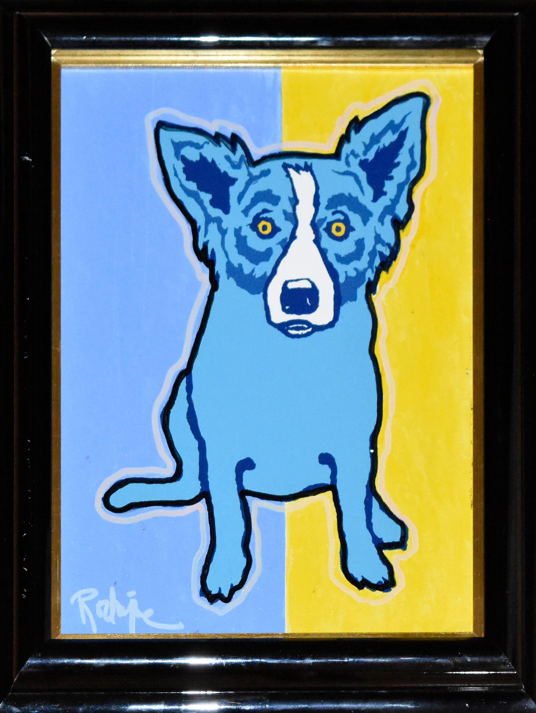 Blue dog painting for sale discount
