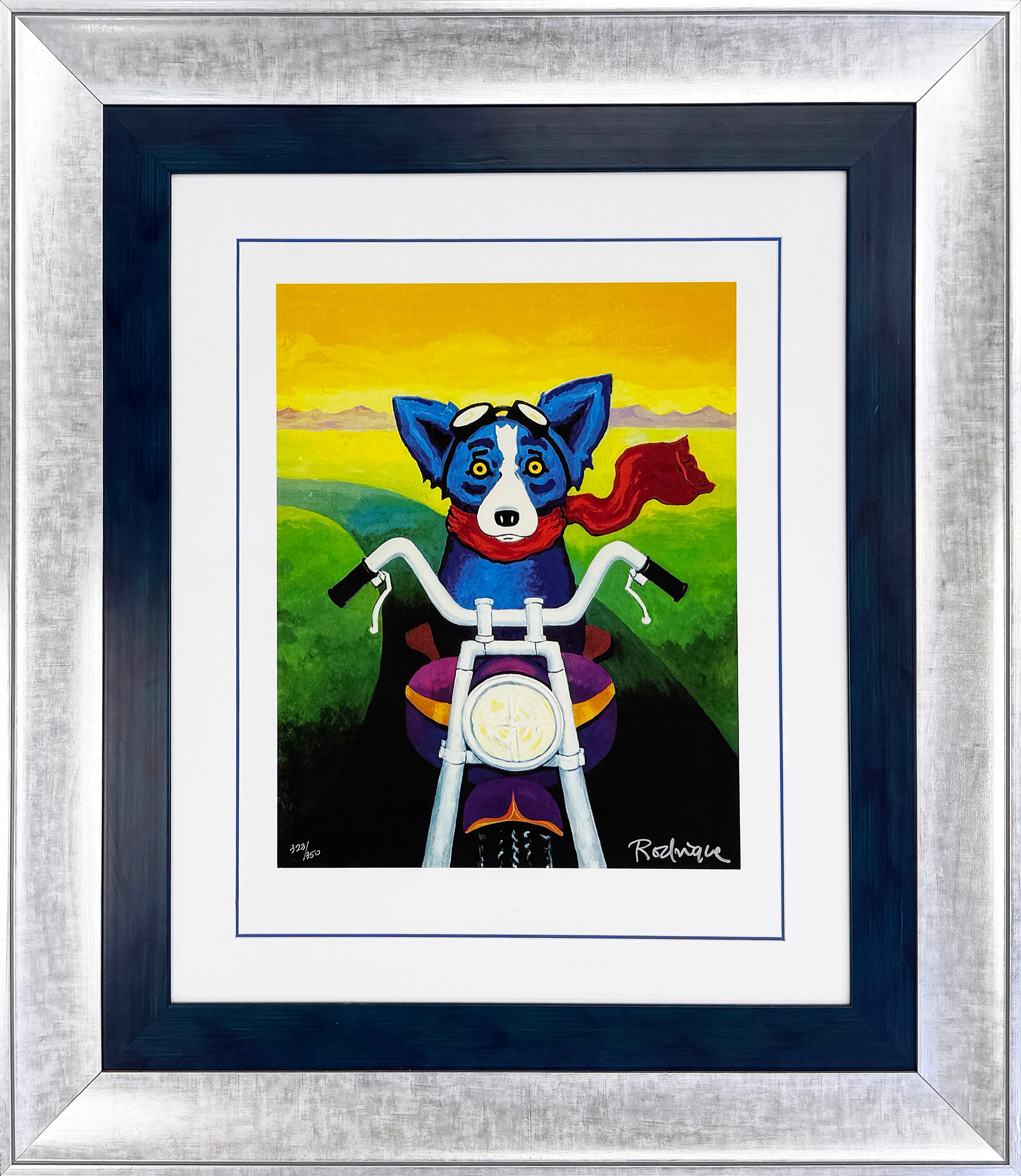 Portrait Print de George Rodrigue - Una raza más rápida (serigrafía personalizada enmarcada y firmada a mano)