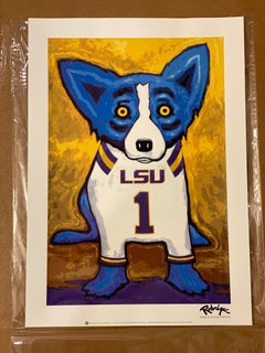 Éventail A Number One Tiger Fan (LSU Blue Dog)