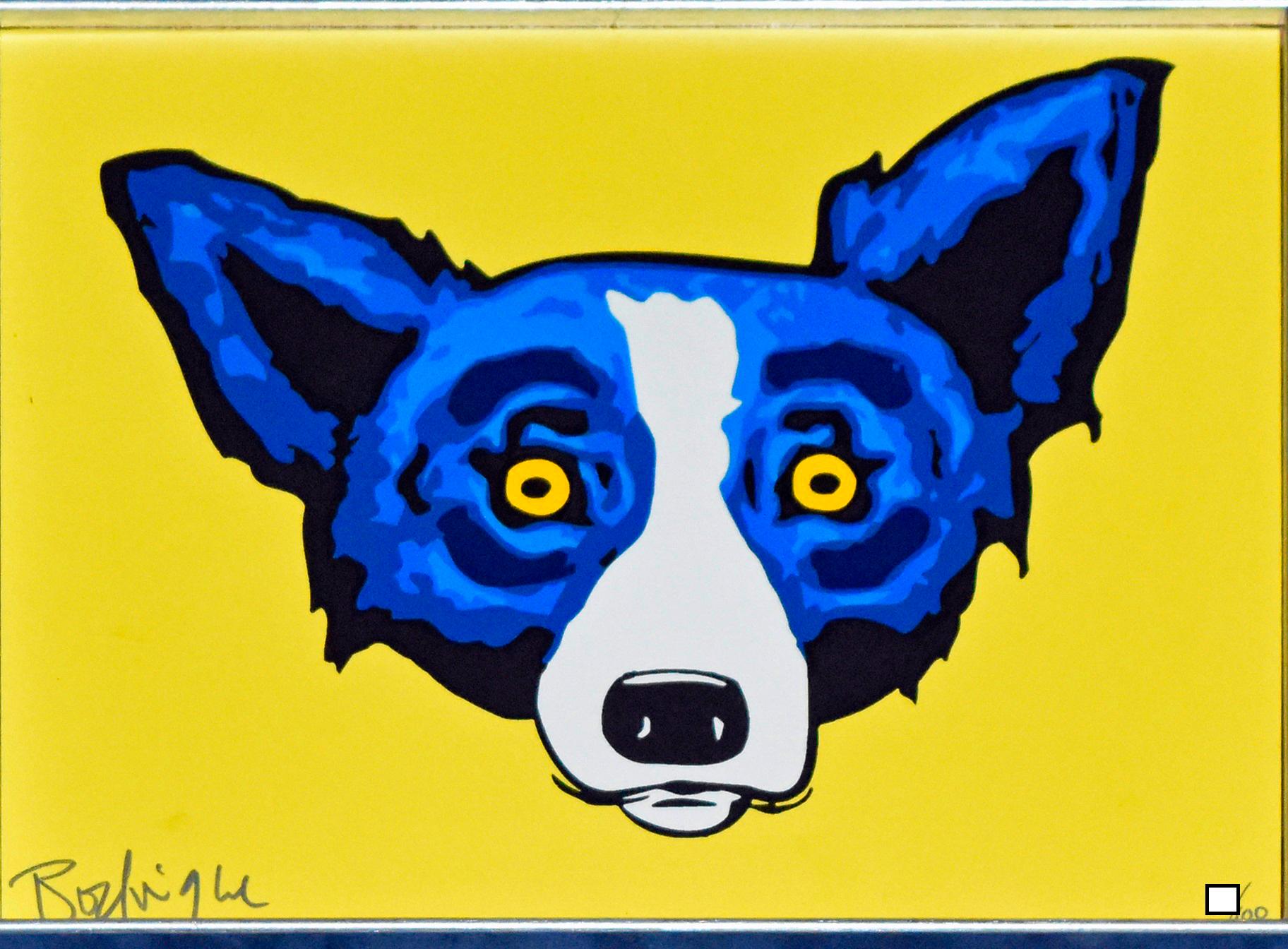 George Rodrigue Animal Print - Ahead of the Game Yellow - Signed Silkscreen Print