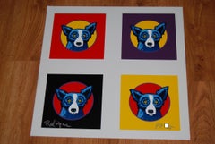 Beat My Drum - Signierter Siebdruck Blue Dog