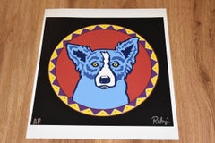 Big Chief Blues - Silkscreen Signed Print - Blue Dog