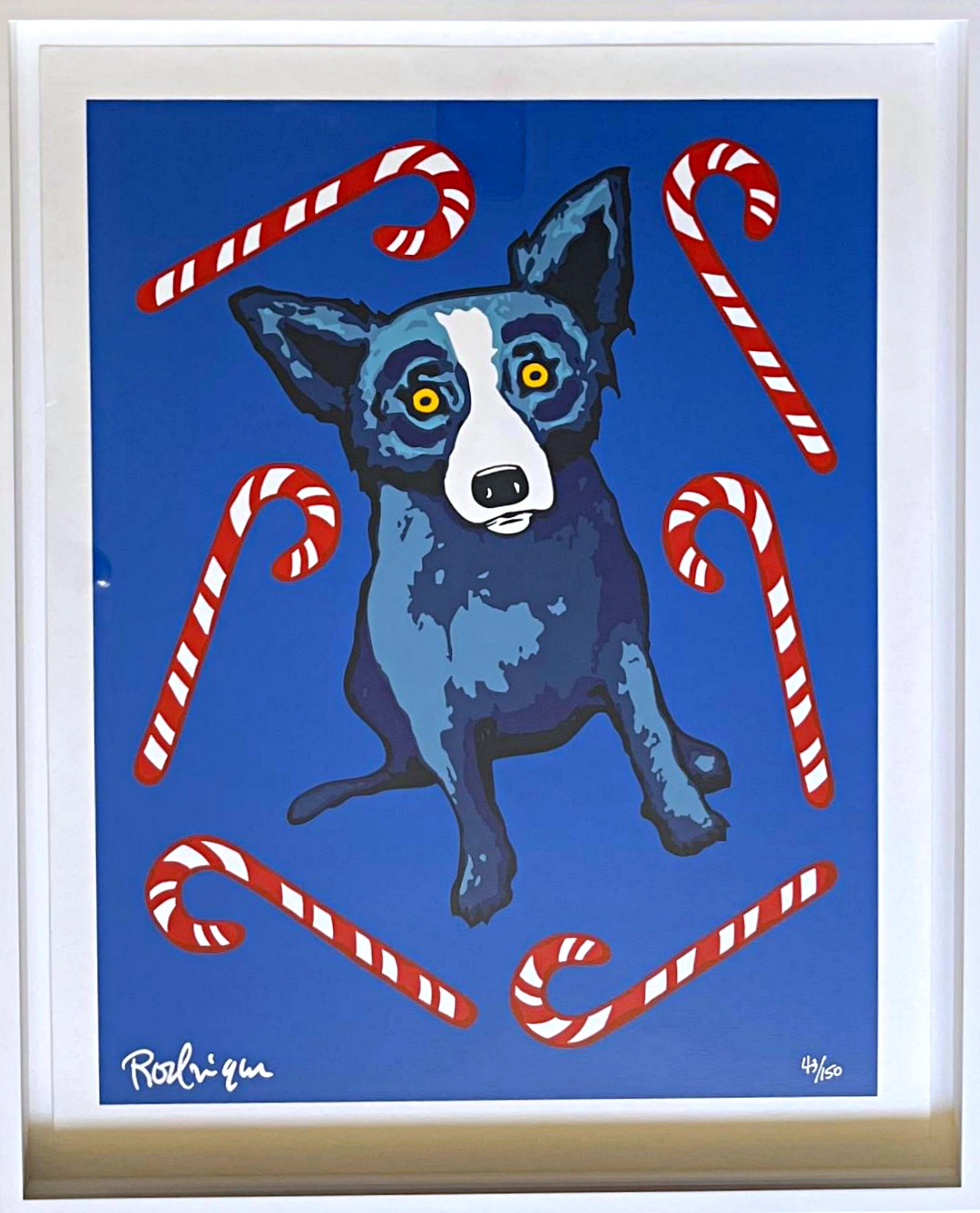 Perro azul (Impresión de Navidad)