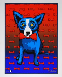 Blue Dog Does The Red Tie - Signed Silkscreen Print Blue Dog