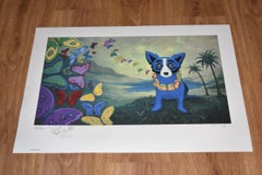Stampa firmata Blue Dog "Hawaiian Blues - Remarqued