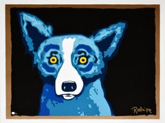 Blue Dog "Head Shot Black" Signed Numbered Print
