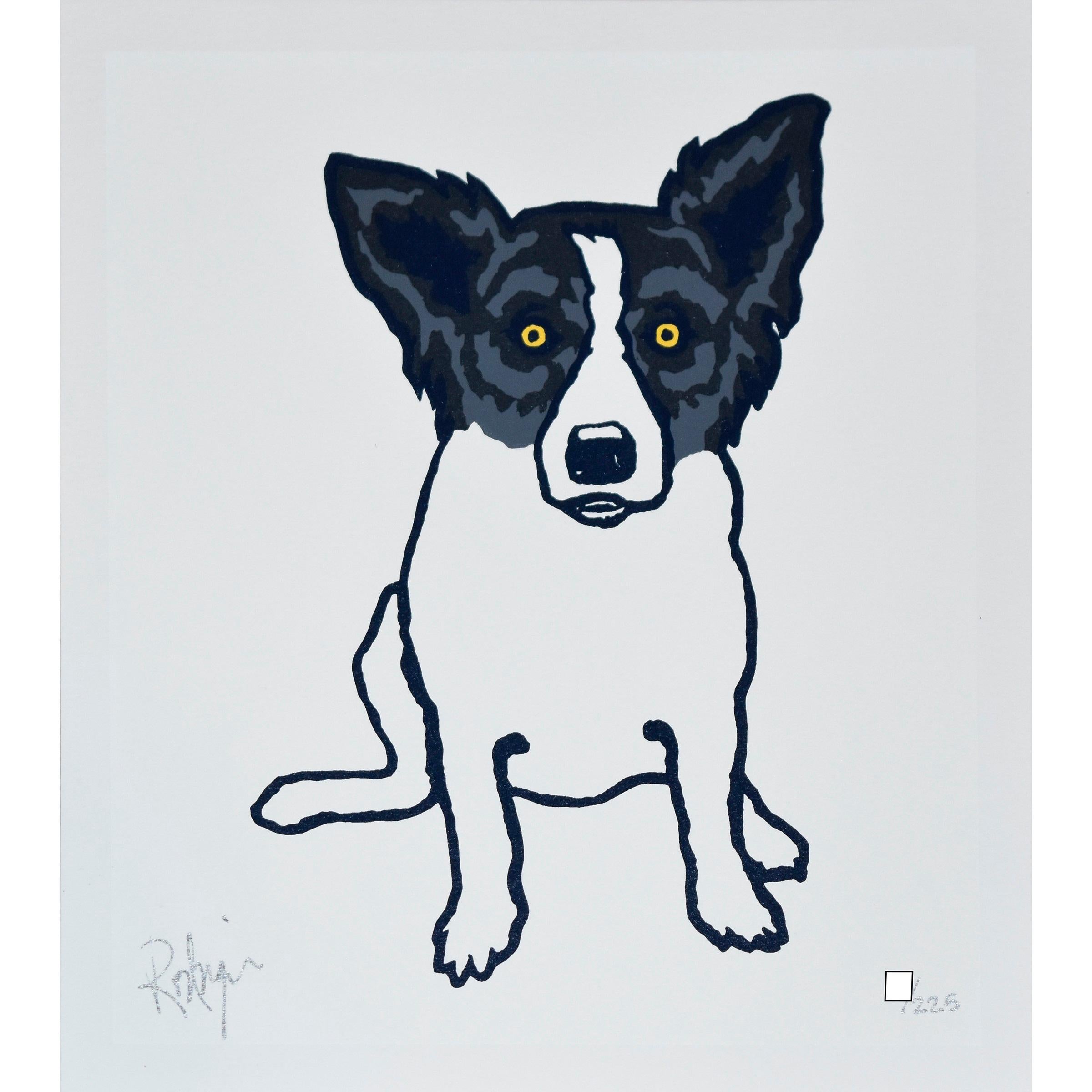 Animal Print George Rodrigue - Petit chien bleu Tiffany