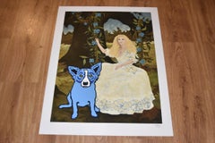 Blue Dog "Morning Glories with Tiffany" Signed Numbered Silkscreen Print
