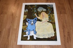 Blue Dog "Morning Glories with Tiffany 3" Signed Numbered Silkscreen Print