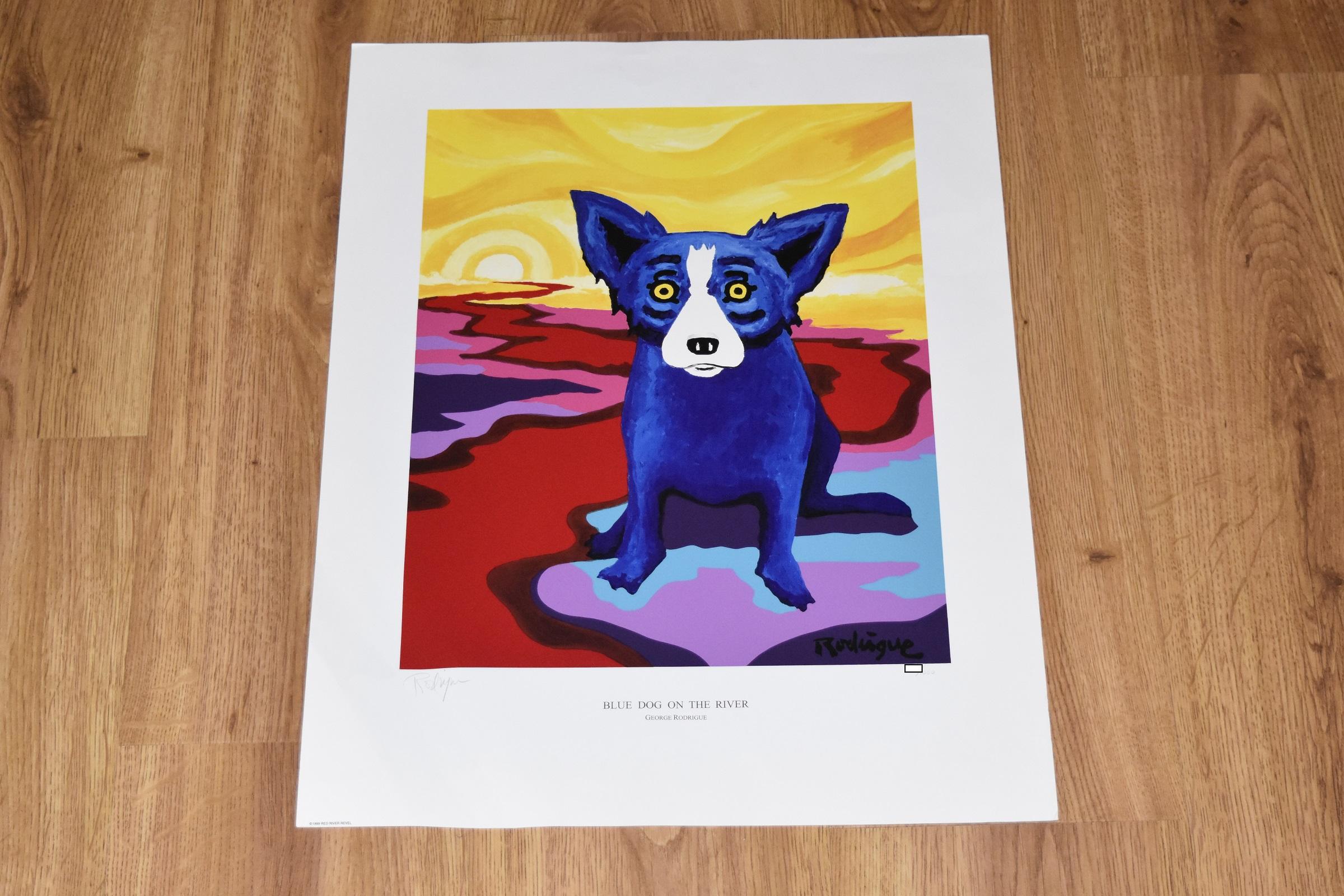 friends blue dog painting