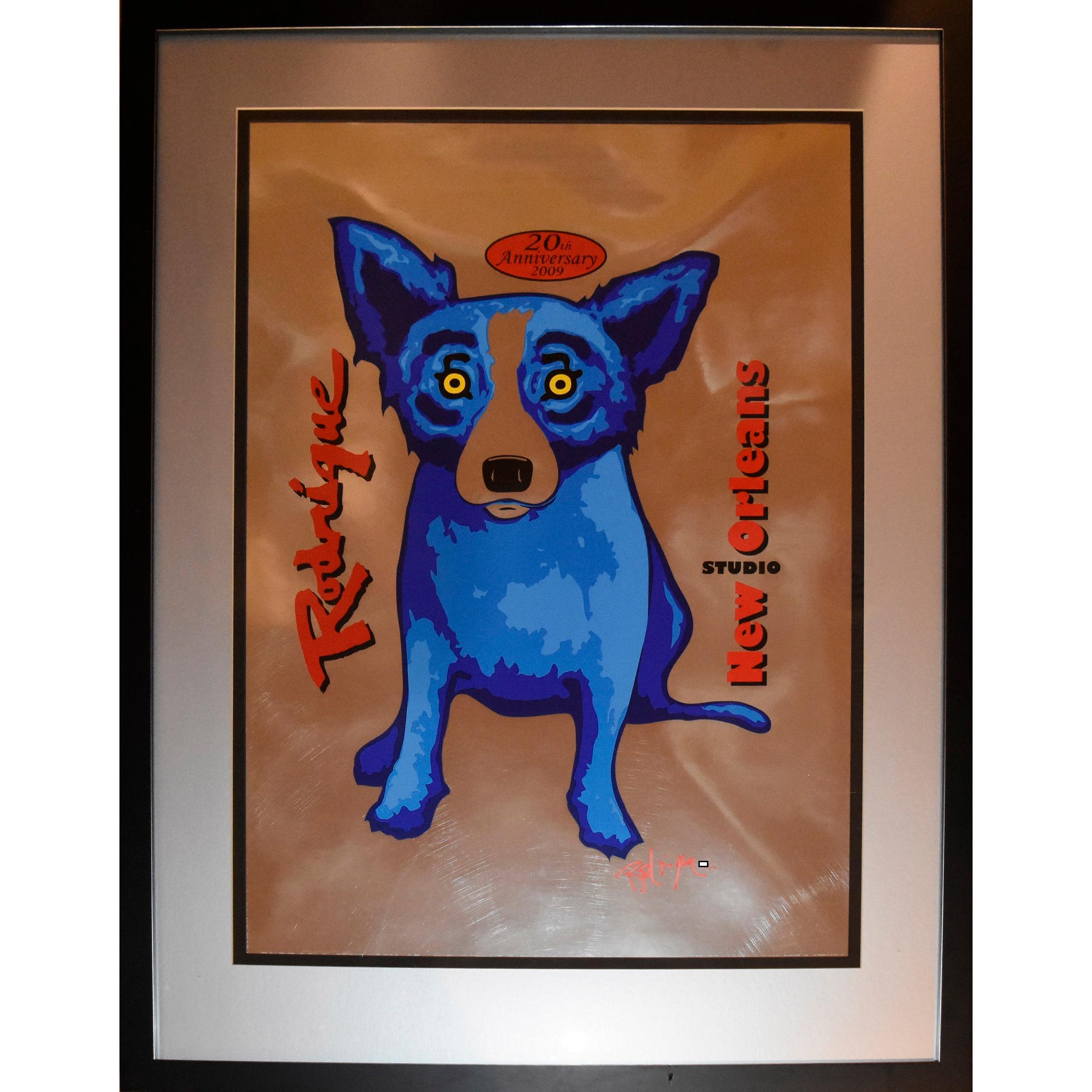 George Rodrigue Animal Print - Blue Dog "Rodrigue New Orleans Studio 20th Anniversary - Signed Print