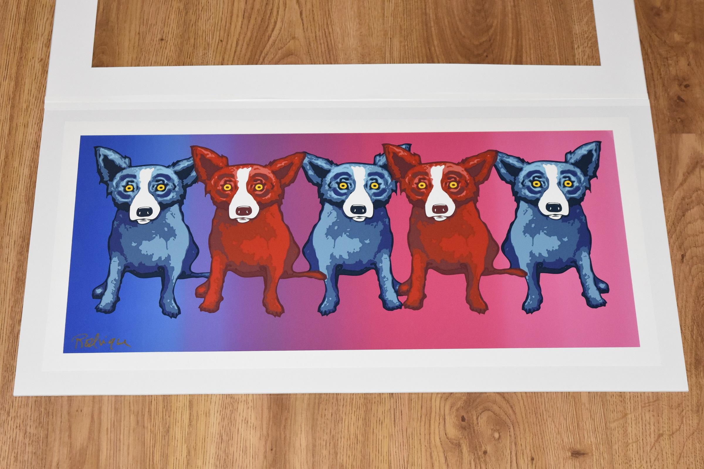 blue dog prints