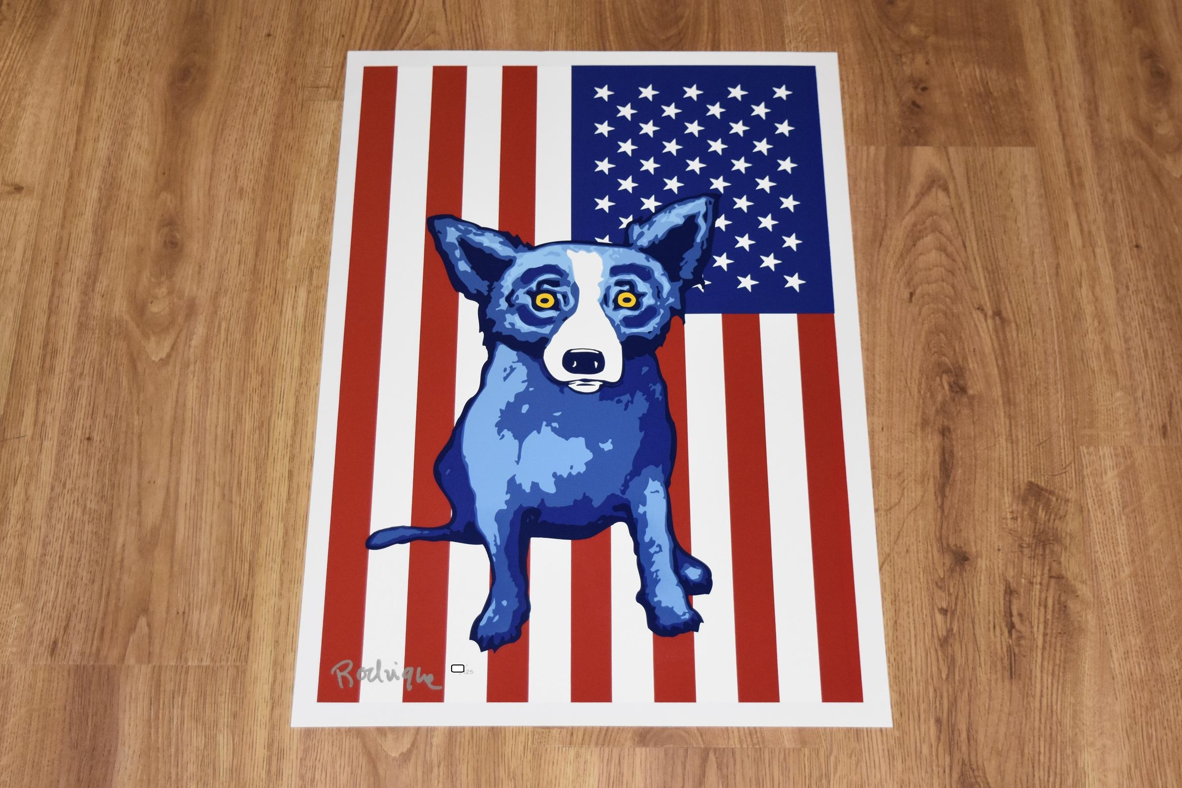 Impression numérotée « Stars and Stripes Forever » signée - Print de George Rodrigue