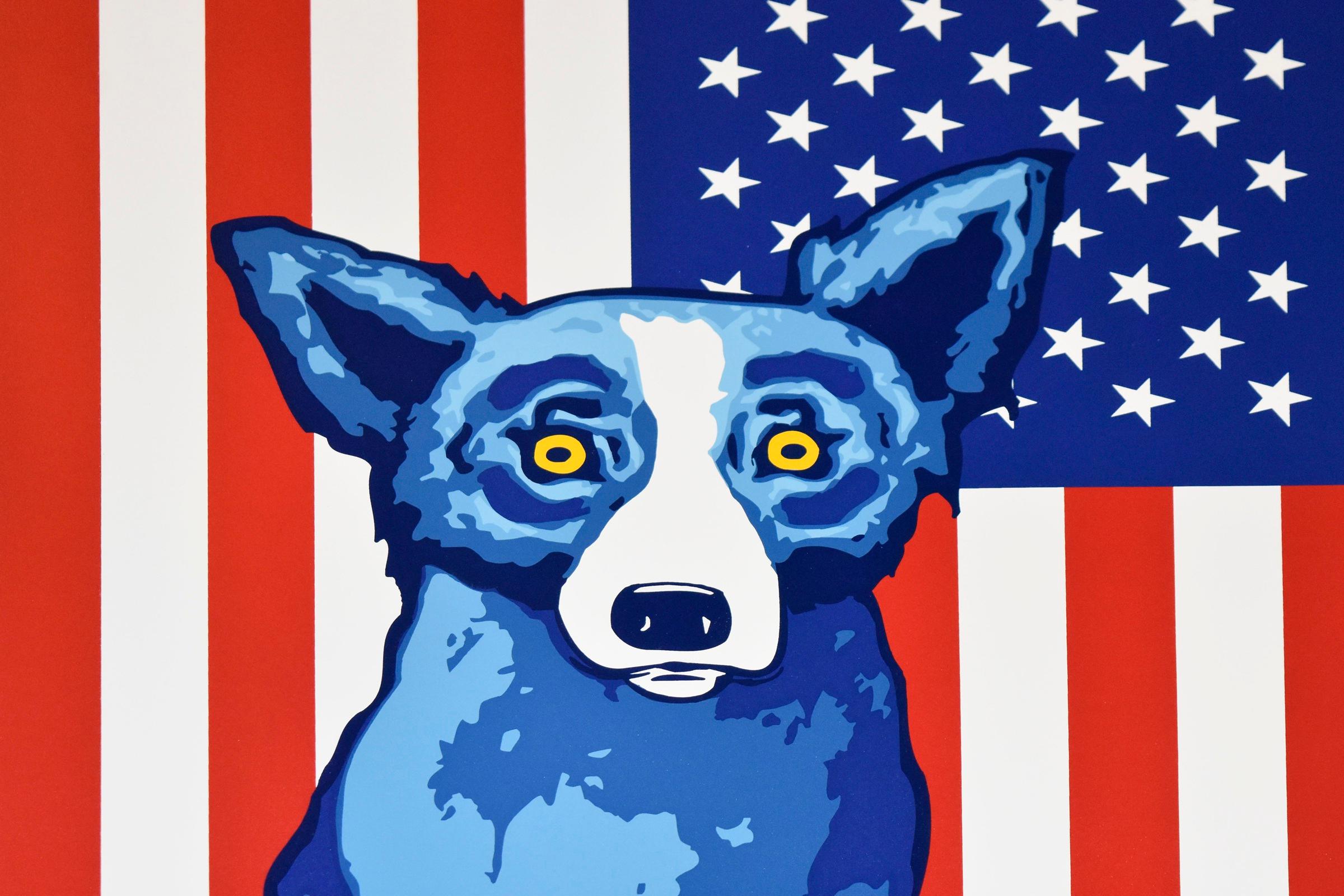 Impression numérotée « Stars and Stripes Forever » signée - Pop Art Print par George Rodrigue