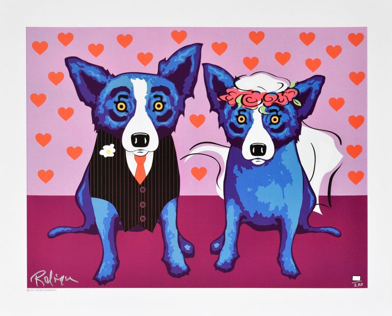 George Rodrigue – Blauer blauer Hund „Die frisch verheirateten Ehefrauen“  im Angebot bei 1stDibs