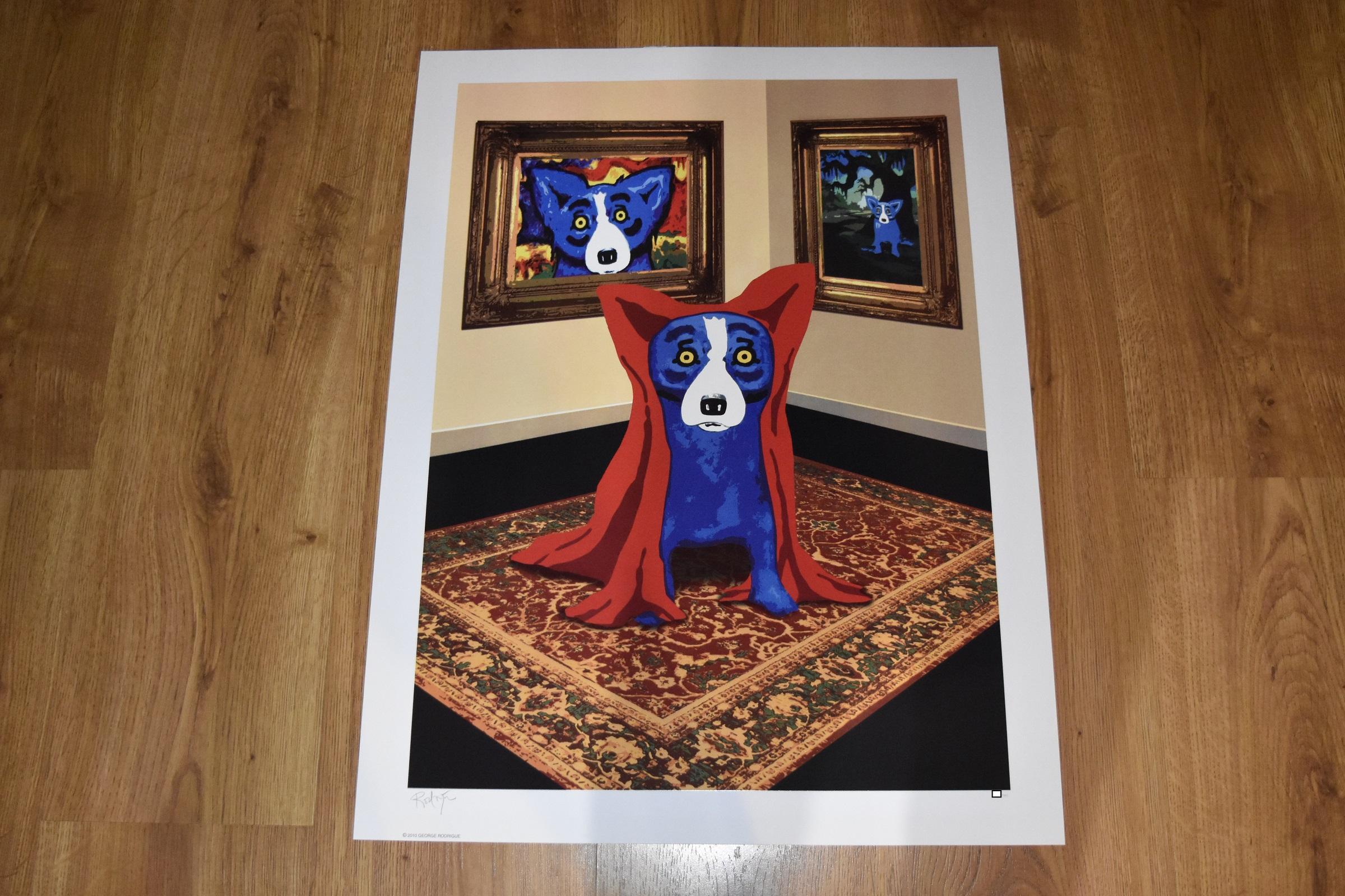 Impression signée et numérotée « The Unveiling » avec chien bleu - Print de George Rodrigue