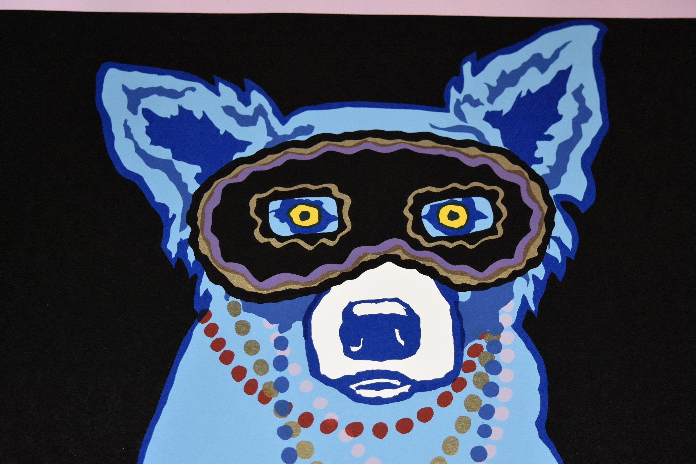 mardi gras blue dog