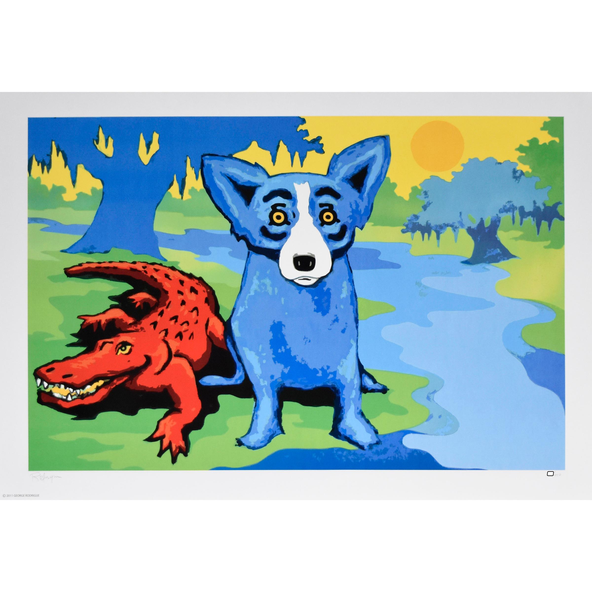 Des chiens bleus et des cajuns sur la rivière en vente 1