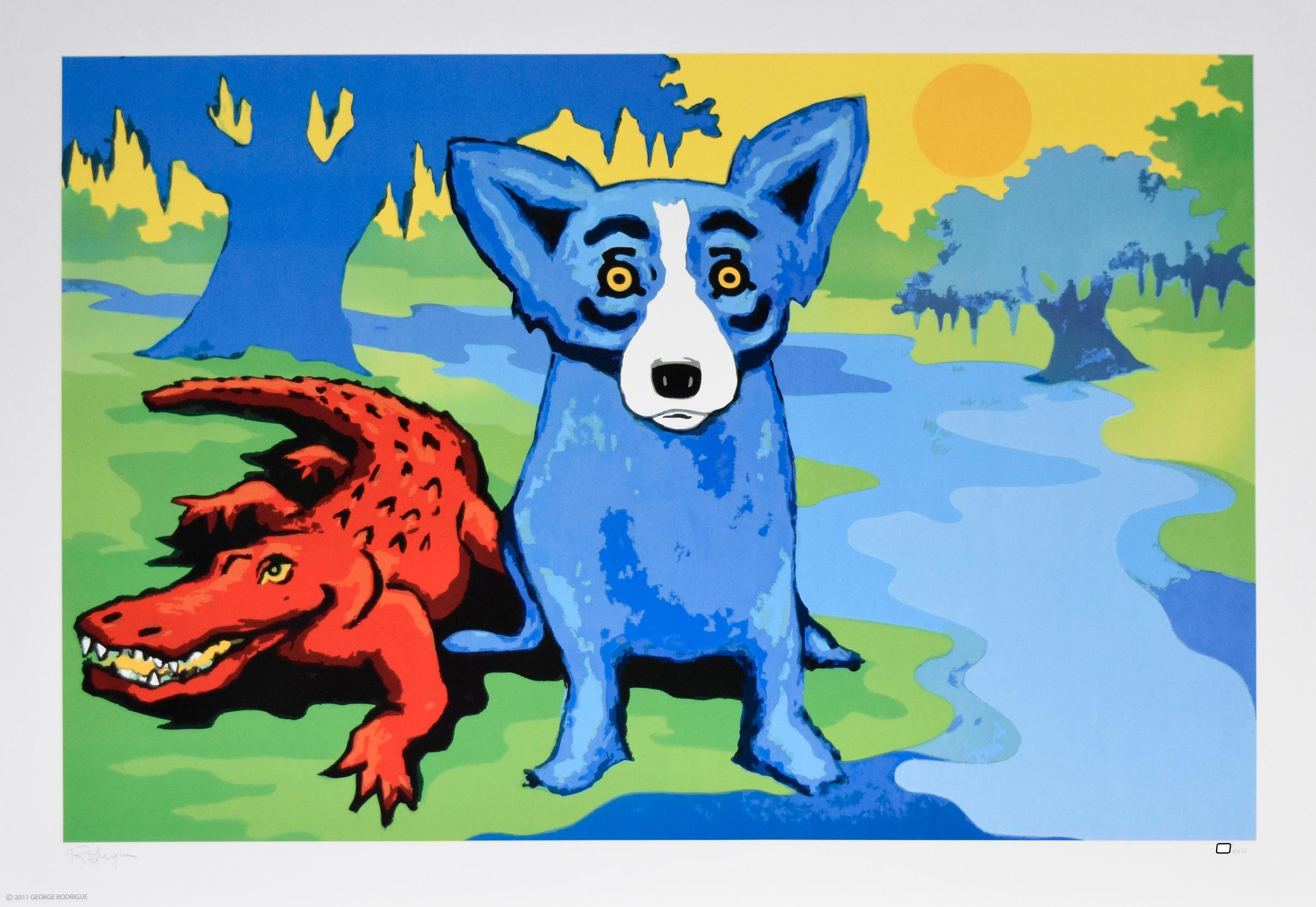 Cani blu e cajun sul fiume