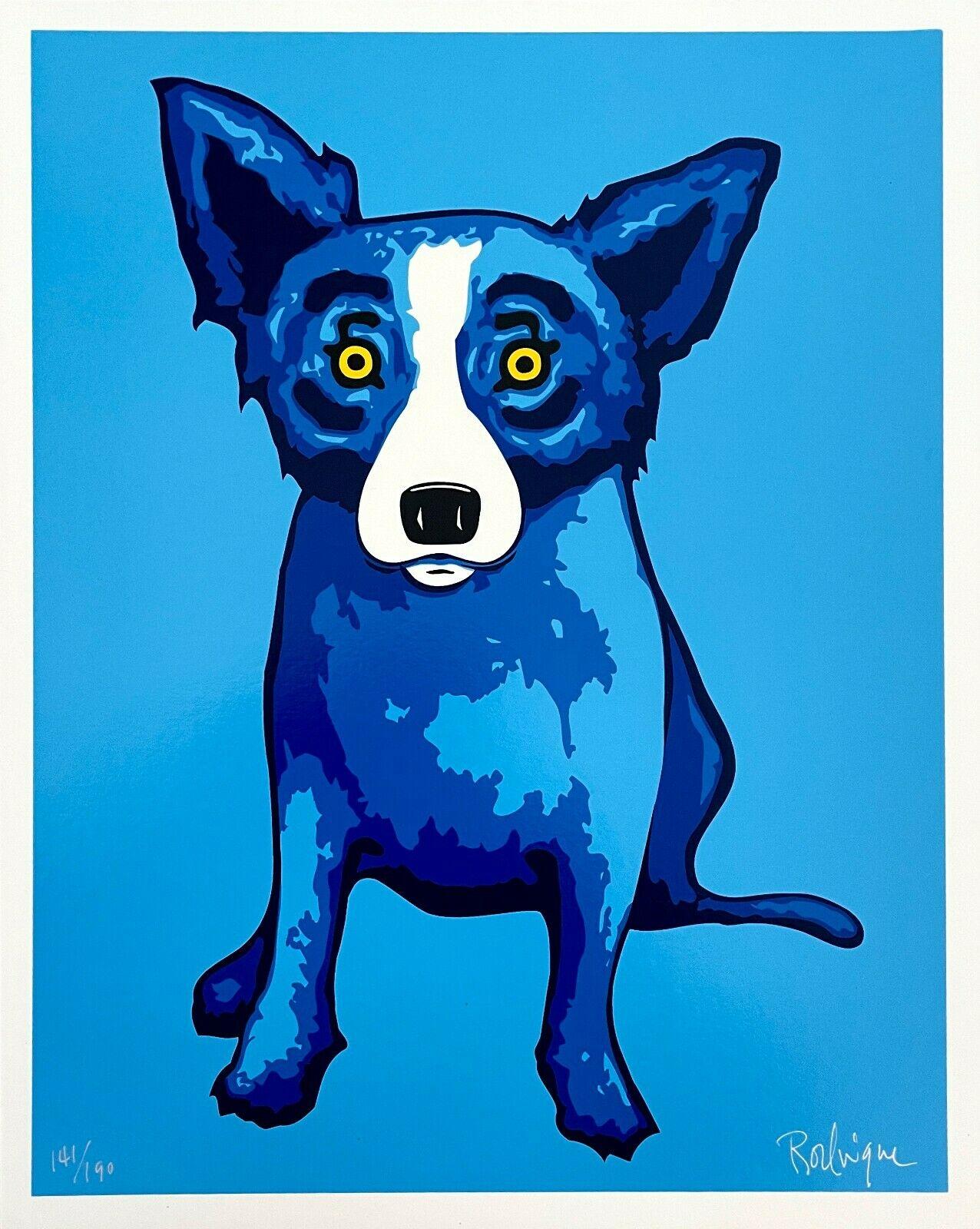 Artiste : George Rodrigues (1944-2013)
Titre : Blue Skies Shinning on Me (Blue Dog Series)
Année : 2005
Édition : 141/190, plus épreuves
Moyen : Sérigraphie sur papier d'archives
Taille : 15 x 12 pouces
Condit : Excellent
Inscription : Signé et