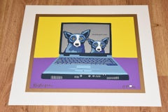 Bluedogart com - Signierter blauer Hund mit Siebdruck