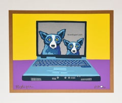 Bluedogart com - Signierter blauer Hund mit Siebdruck