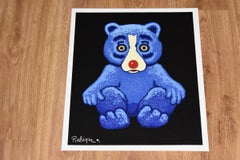 Boogie Bear - Black - Signed Silkscreen Print - Blue Dog