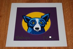 Bullseye Purple - Signed Silkscreen Blue Dog Print