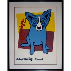 Vintage Carmel Edition I - Signed Silkscreen Blue Dog Print