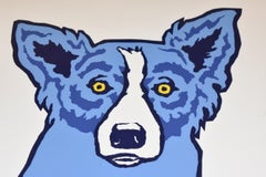 Femme Chere - Impression sérigraphiée en soie bleue signée