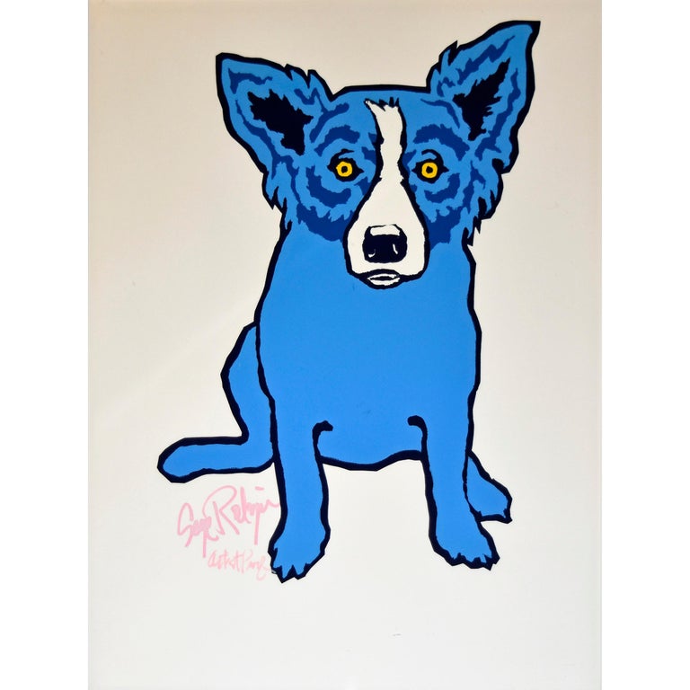 Femme Chere Signed Silkscreen Print Blue Dog - 