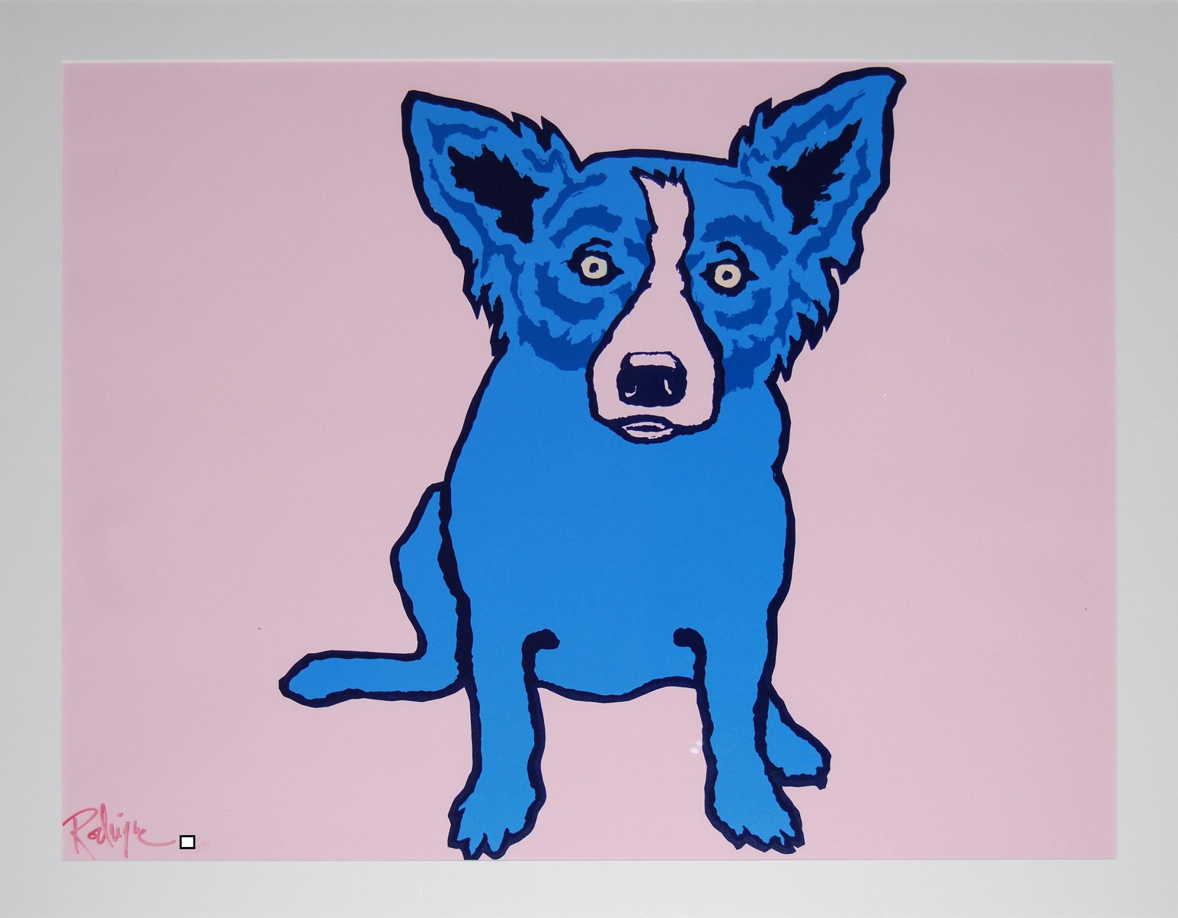 George Rodrigue Animal Print - Femme Fatale - Signed Silkscreen Blue Dog Print