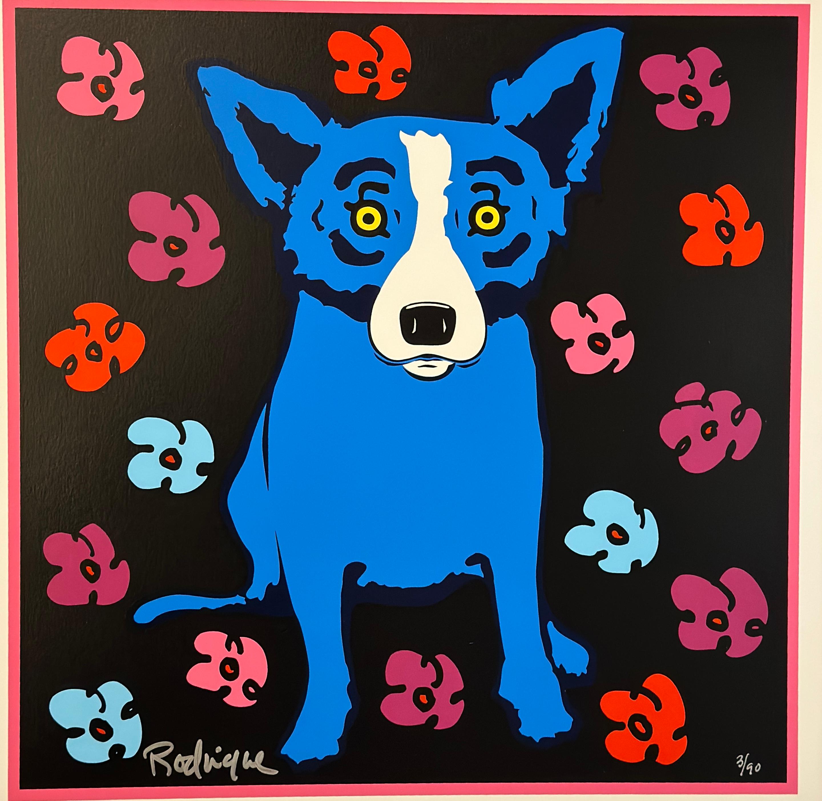 Flower Child: Black - Pop Art Print by George Rodrigue
