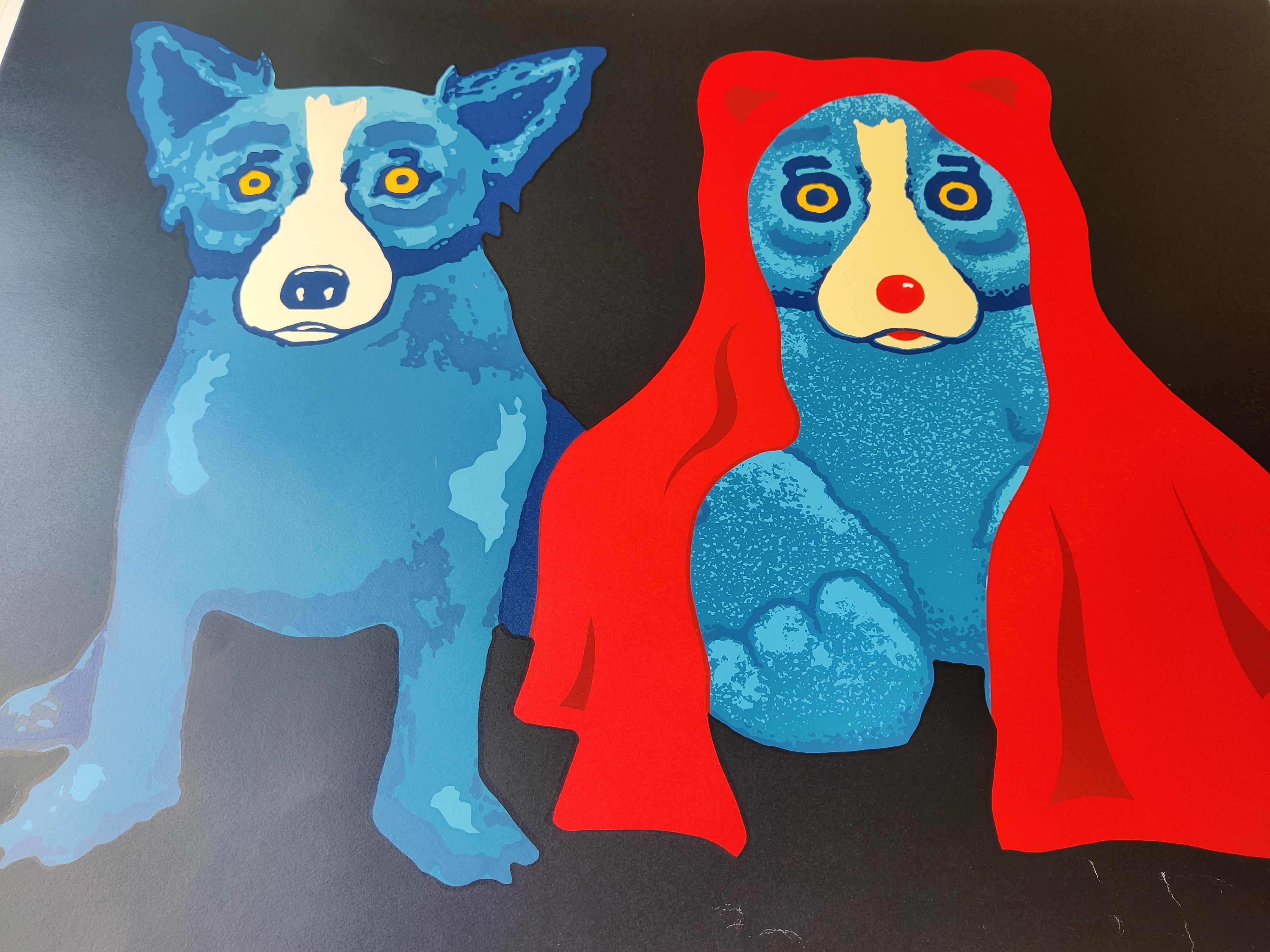 George Rodrigue -- Bär mit mir (Schwarz) - Blauer Hund im Angebot 1
