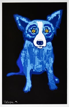 Blue Dog "City Slicker Black" Print Signed Numbered Artwork