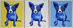 George Rodrigue Blue Dog Sunshine Purity Blue Skies 3 piece set Silkscreen S/No.