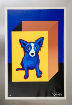 George Rodrigue Blue Label Blue Dog 1995 Signierter Siebdruck Auflage von 50