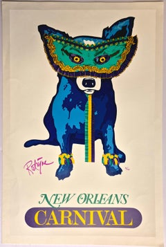 George Rodrigue -- Tiempo de Carnaval (Blanco) - Perro Azul