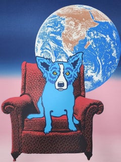 GEORGE RODRIGUE SPACE CHAIR - 1992, SIGNED & NUMBERED SILKSCREEN
