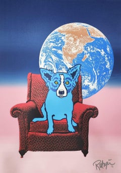 Vintage GEORGE RODRIGUE SPACE CHAIR - 1992, SIGNED & NUMBERED SILKSCREEN