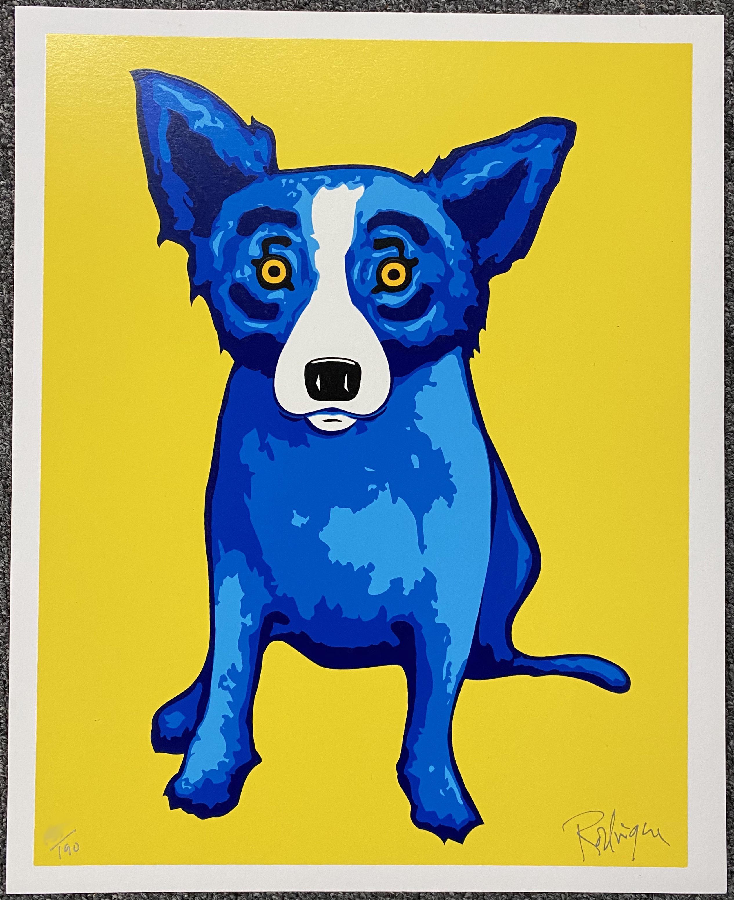 Artist: George Rodrigue

	
Title:  Sunshine on My Shoulder

	
Year: 2005

	
Dimensions: 15in. by 12in.

	
Edition: From the rare limited Artist Proof edition

	
Medium: Original silkscreen on paper

	
Condition: Excellent

	
Signature Details: Hand