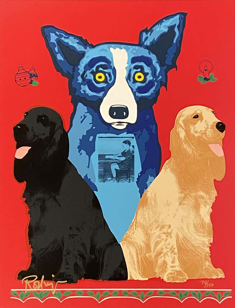 George Rodrigue - Ahead of the Game Yellow - Signed Silkscreen Print ...