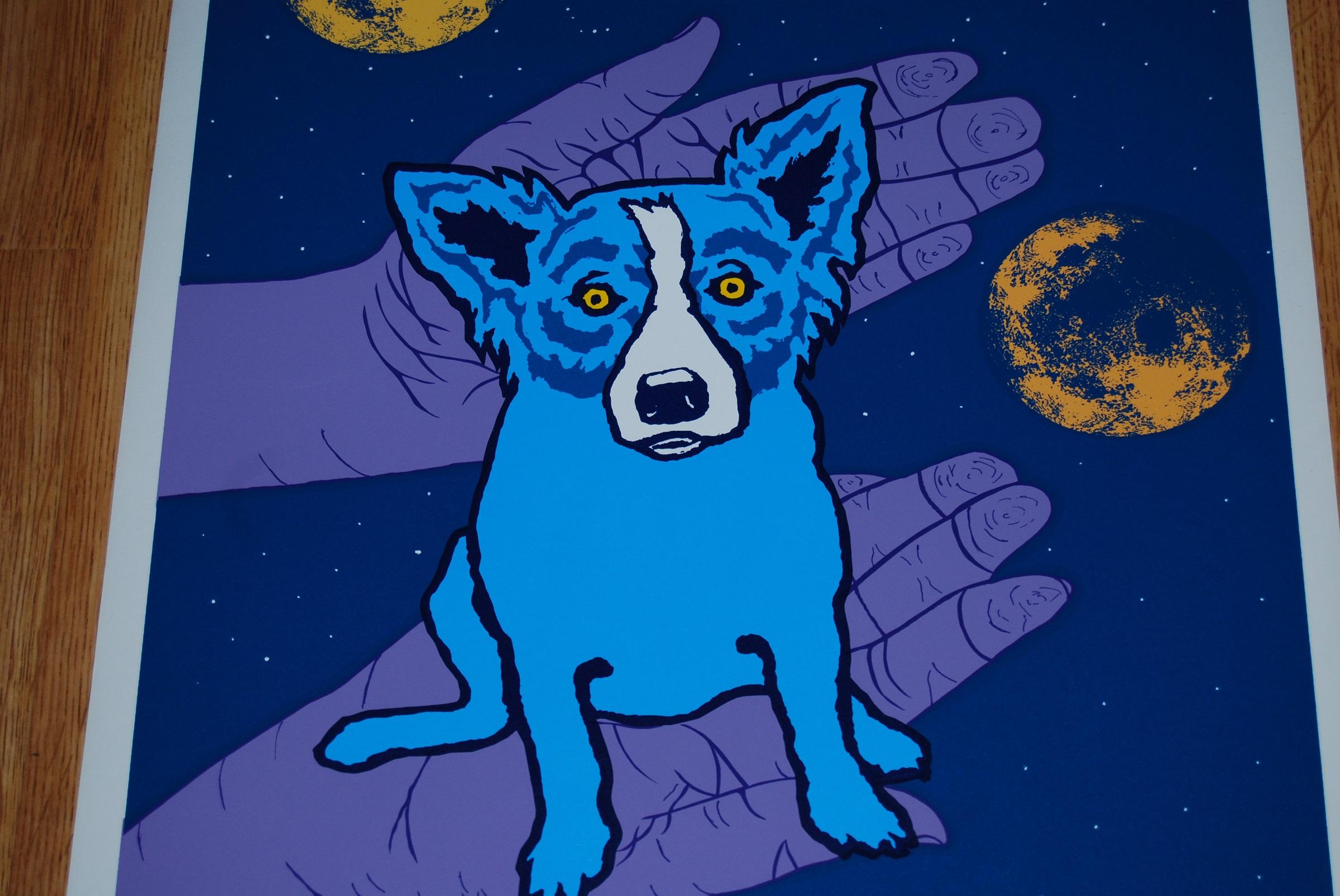 Hands of Fate - Sérigraphie de chien bleu signée - Pop Art Print par George Rodrigue