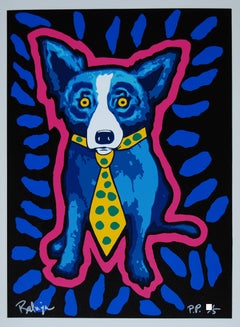 I Gotta Make a Splash - Signed Silkscreen Print Blue Dog